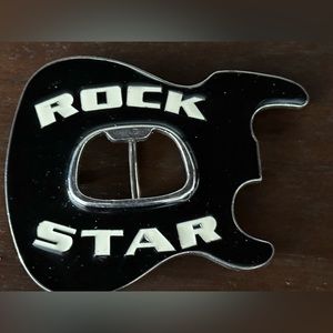 Rock star vintage enamel rock music star guitar Belt Buck
